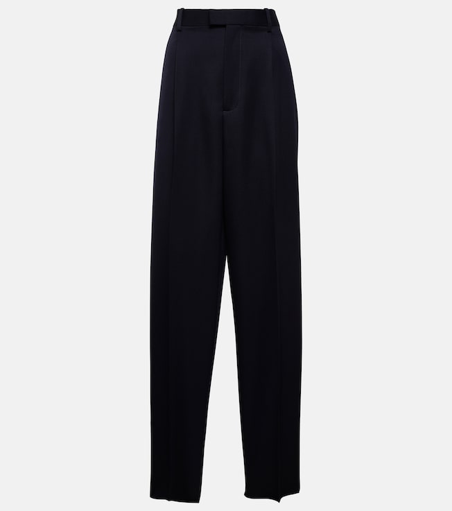 High-rise wool twill straight pants | Bottega Veneta