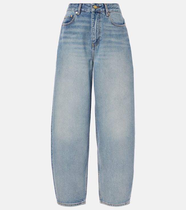 High-rise barrel-leg jeans | Ganni