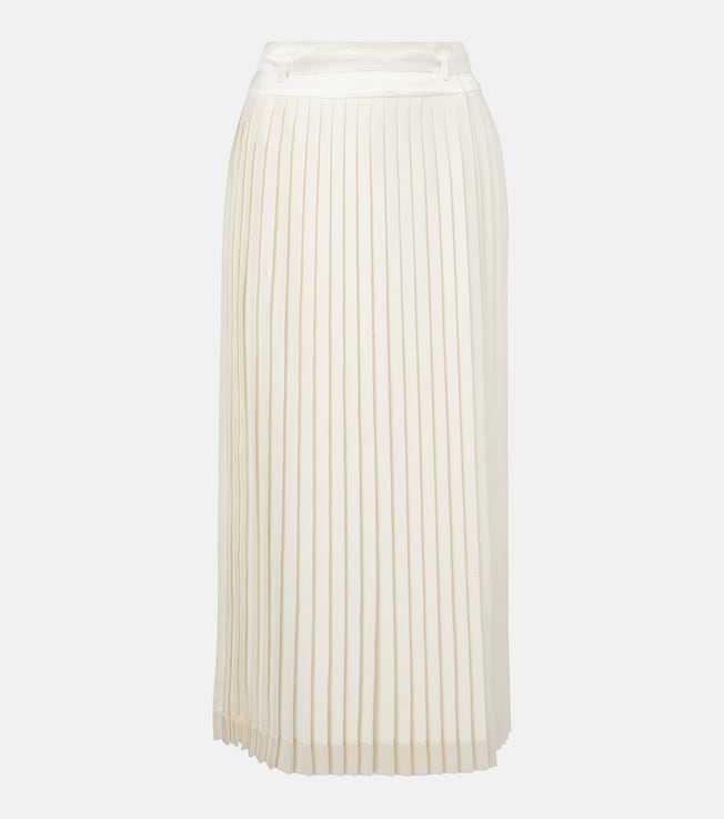 Janel pleated silk midi skirt | Loro Piana