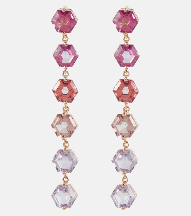 14kt rose gold drop earrings with topaz | Suzanne Kalan