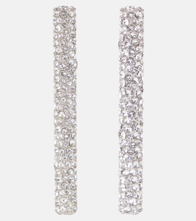 T-Bar crystal-embellished drop earrings | McQueen