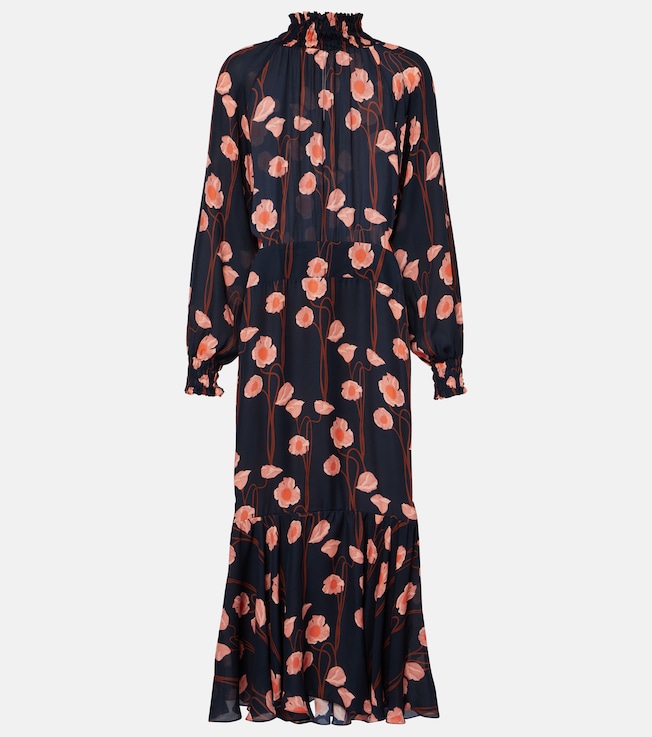Floral silk georgette midi dress | Johanna Ortiz