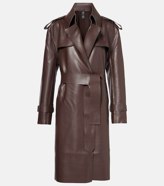 Faux leather trench coat | Norma Kamali