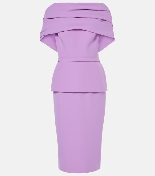 Loura draped peplum crêpe midi dress | Safiyaa