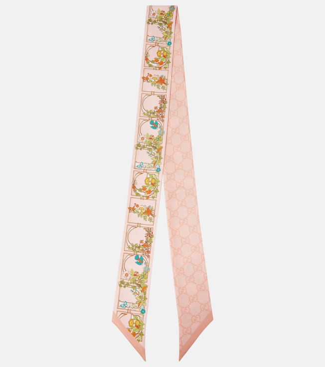 Floral silk twill scarf | Gucci