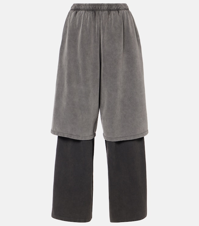 Layered cotton fleece sweatpants | Acne Studios