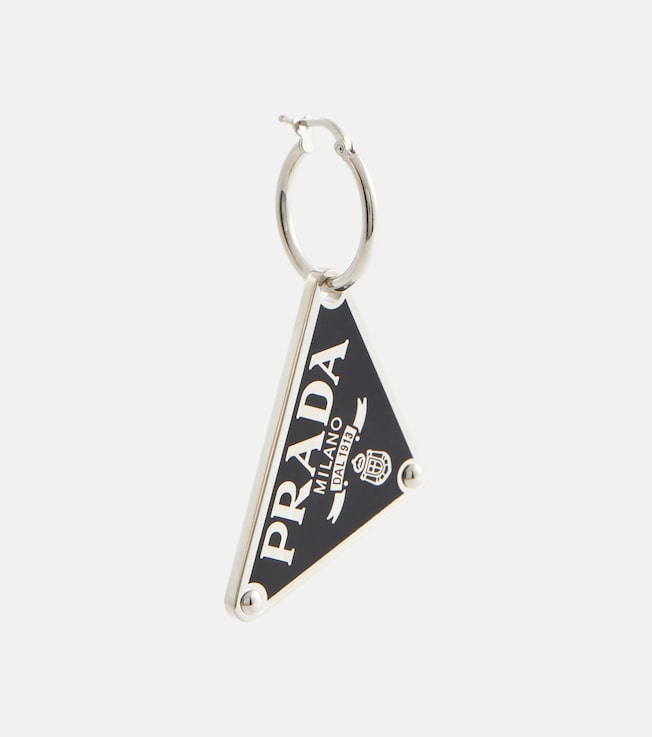 Symbole logo sterling silver single earring | Prada