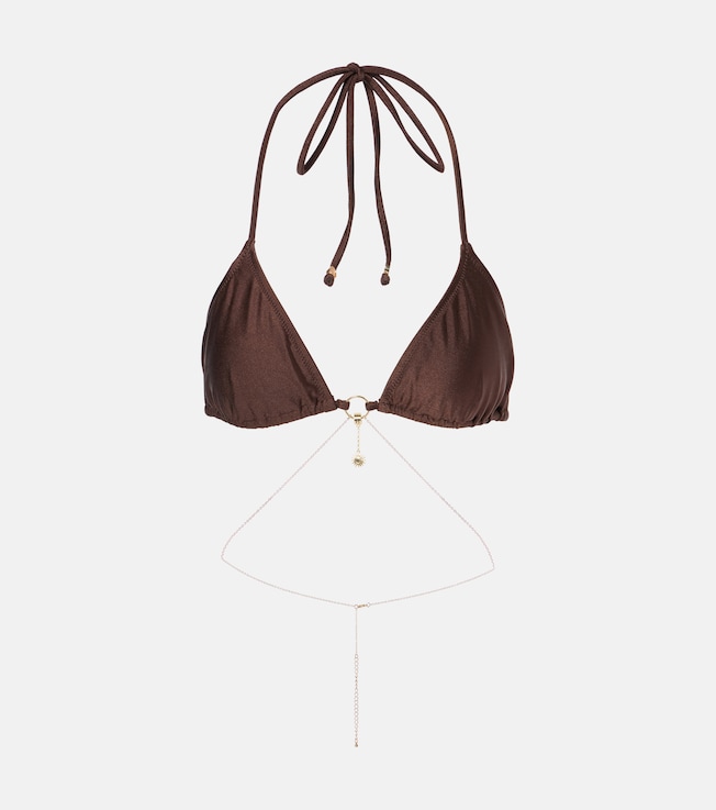 Chain-detail triangle bikini top | Bananhot