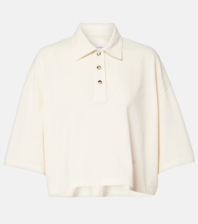 Cropped cotton polo shirt | Bottega Veneta