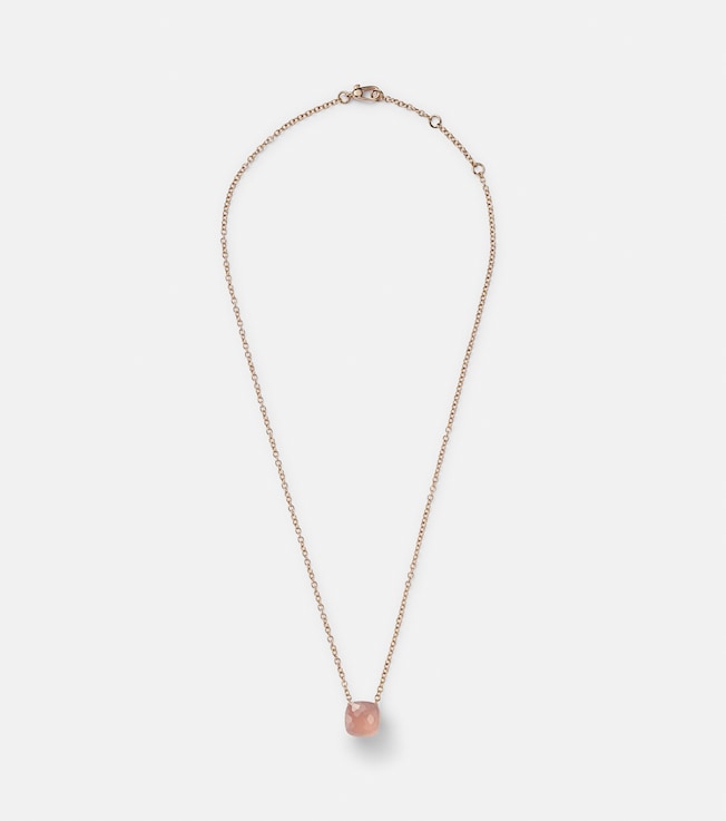 Nudo 18kt gold necklace with rose quartz | Pomellato