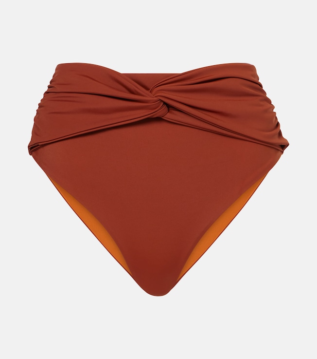 Gathered high-rise bikini bottoms | Johanna Ortiz