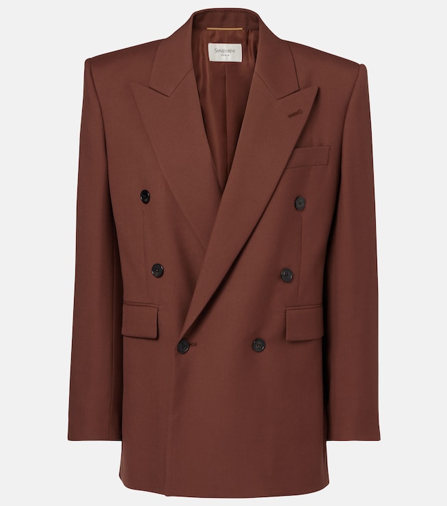 Double-breasted wool gabardine blazer | Saint Laurent