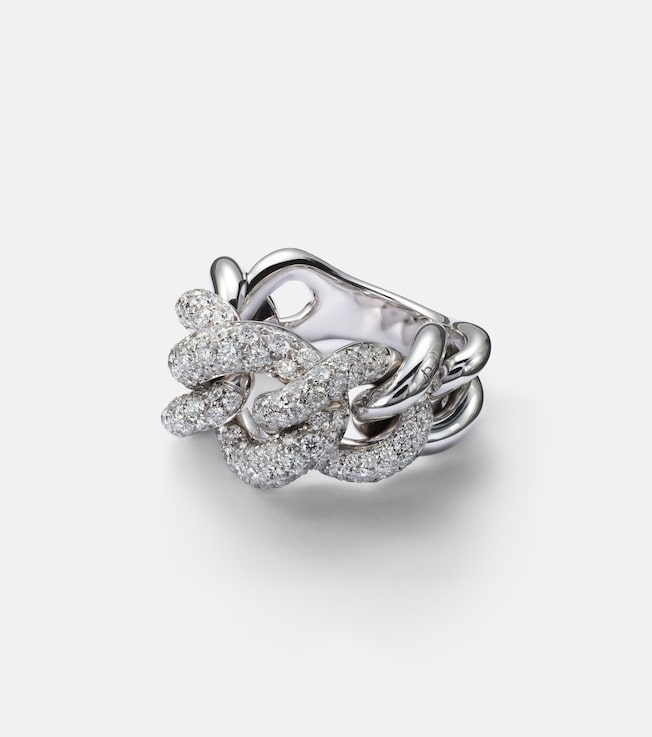 Catene 18kt white gold ring with diamonds | Pomellato