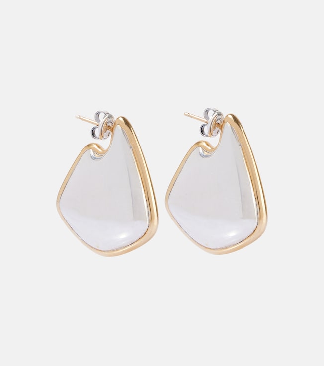 Fin Small 18kt gold-plated sterling silver earrings | Bottega Veneta