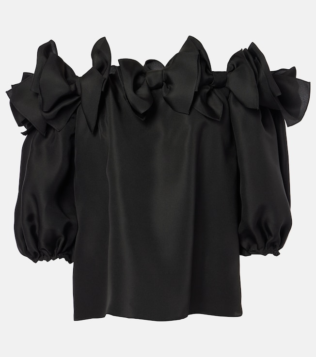 Off-shoulder silk top | Carolina Herrera