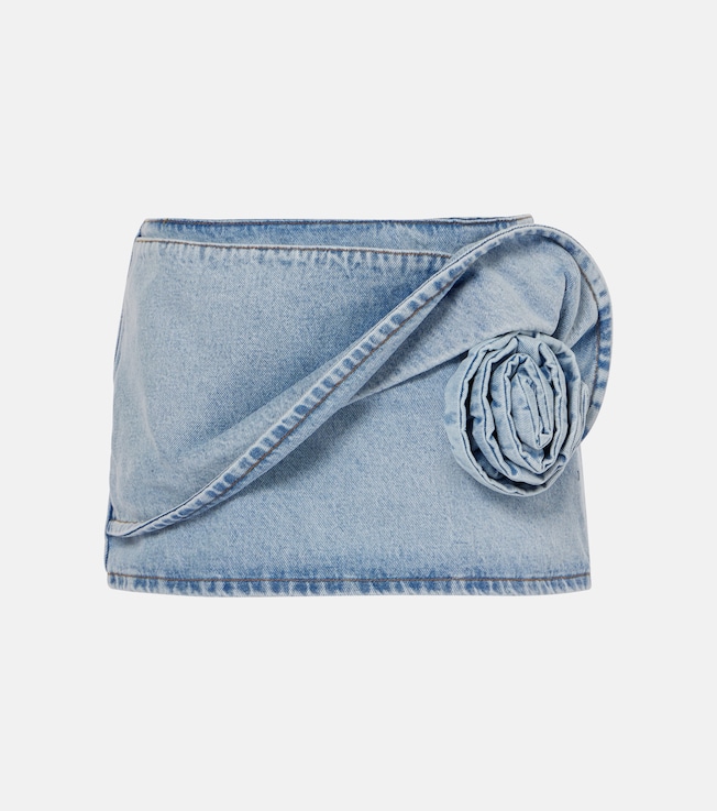 Floral-appliqué denim miniskirt | Magda Butrym