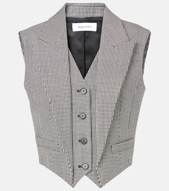 Houndstooth wool and mohair vest | McQueen