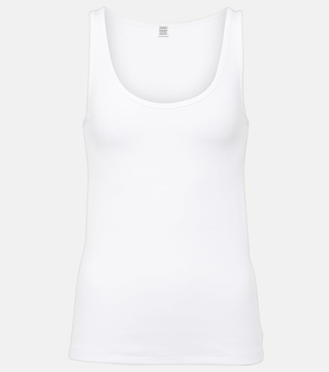 Ribbed-knit cotton-blend jersey tank top | Toteme