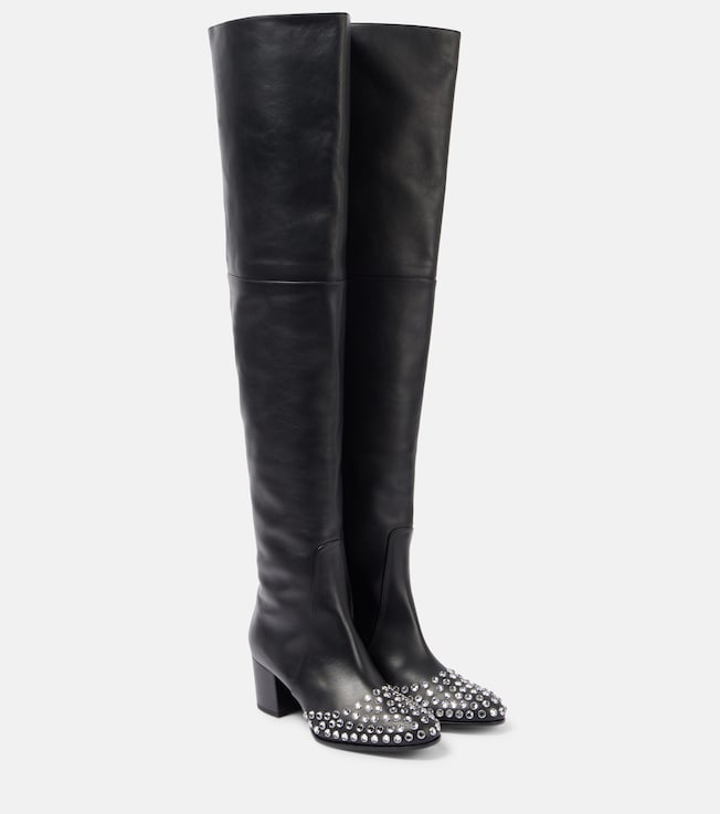60 studded leather over-the-knee boots | Alaïa