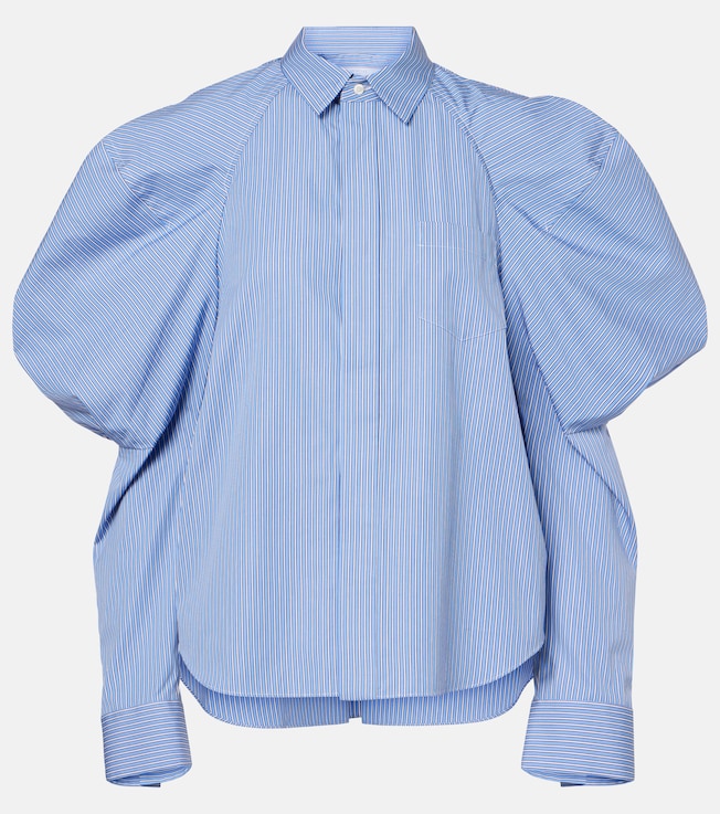 Striped cotton poplin shirt | Sacai