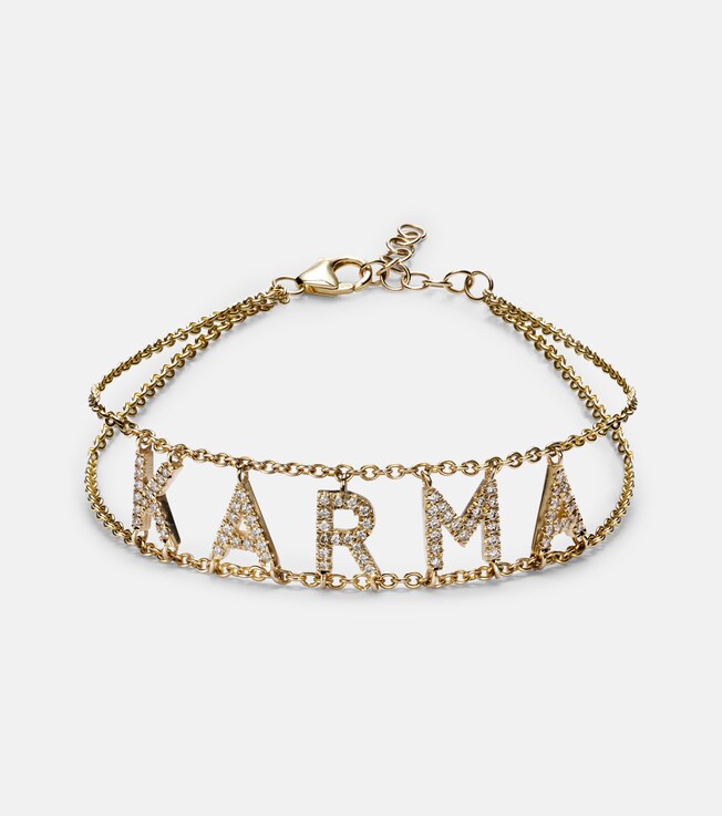 Karma 14kt gold bracelet with diamonds | Roxanne First