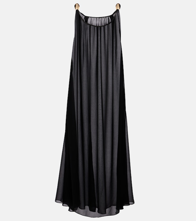 Holiday embellished chiffon maxi dress | Adriana Degreas