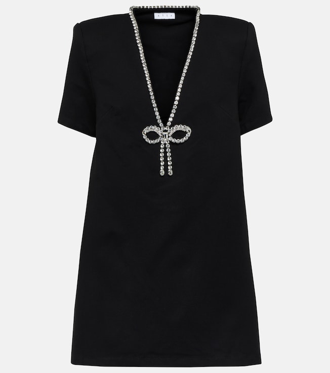 Crystal bow jersey t-shirt dress | Area