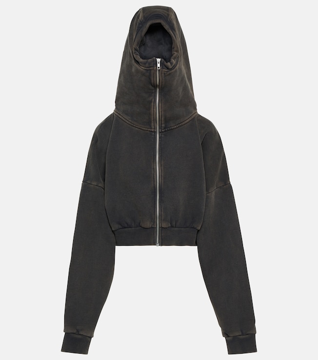 Cropped zip-up cotton hoodie | Entire Studios