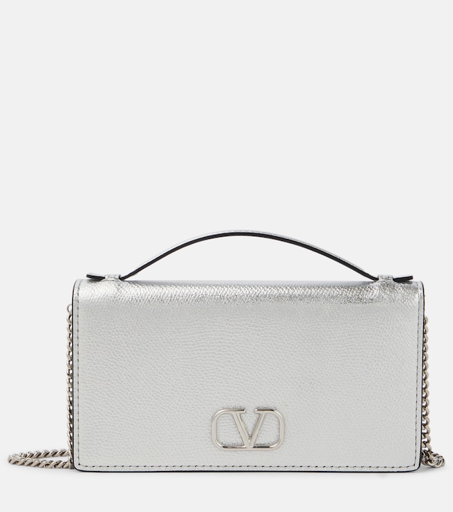 VLogo Signature Mini leather wallet on chain | Valentino Garavani