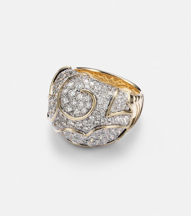 Onda Bombe 18kt gold ring with diamonds | Marina B