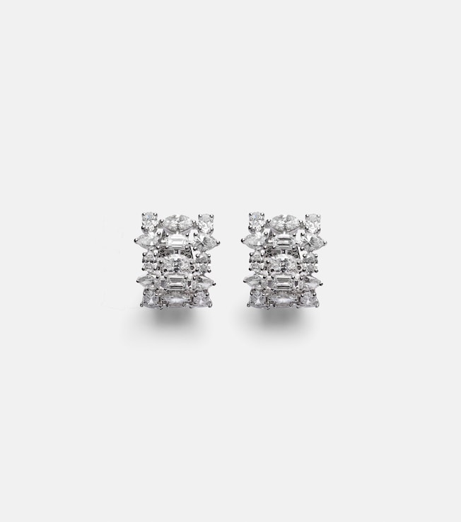 Art Deco 18kt white gold earrings with diamonds | Kamyen