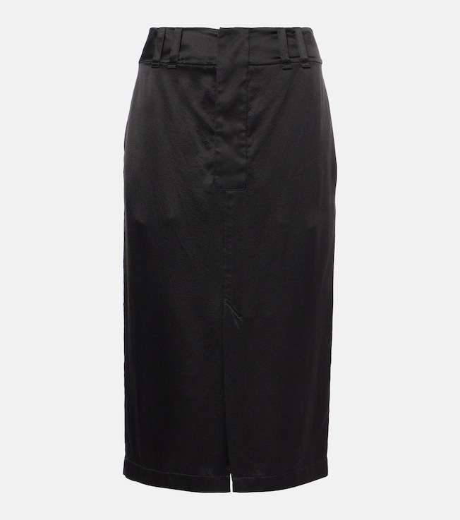 Silk crêpe de chine pencil skirt | Saint Laurent