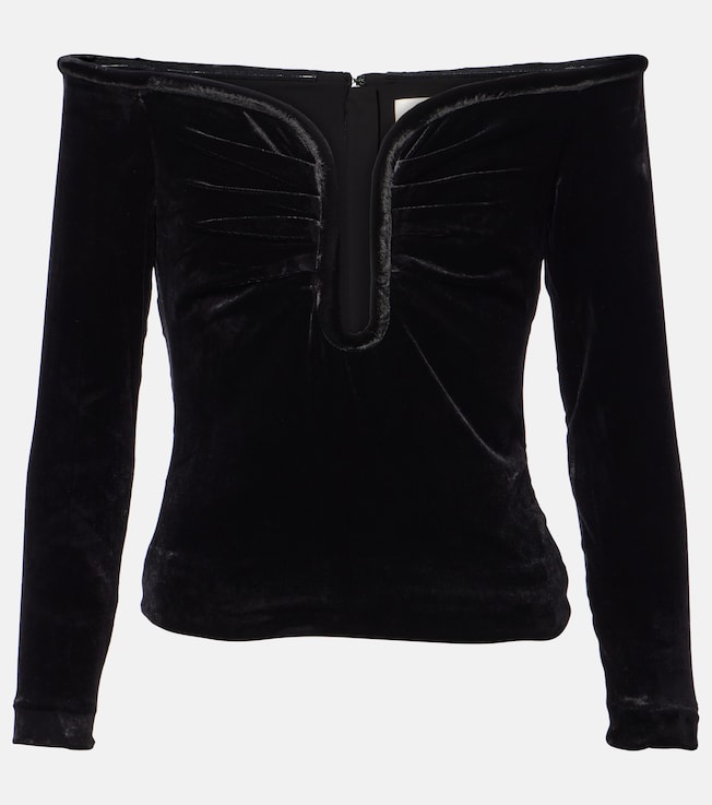 Off-shoulder velvet top | Roland Mouret