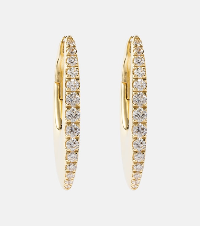 Lulu Medium 18kt gold hoop earrings with diamonds | Melissa Kaye