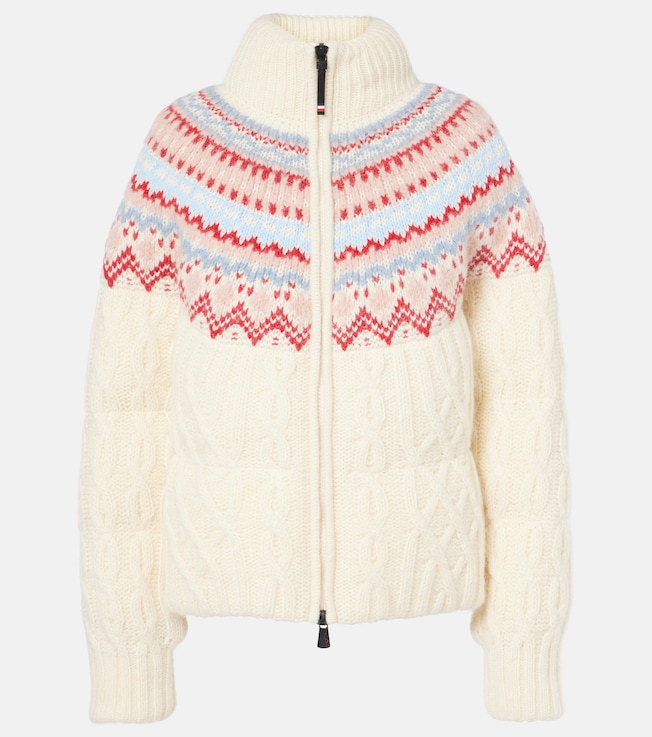 Wool-blend jacquard down jacket | Moncler Grenoble