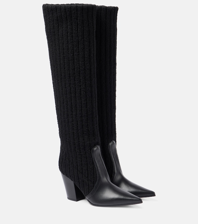 Leather-trimmed knee-high boots | Gianvito Rossi