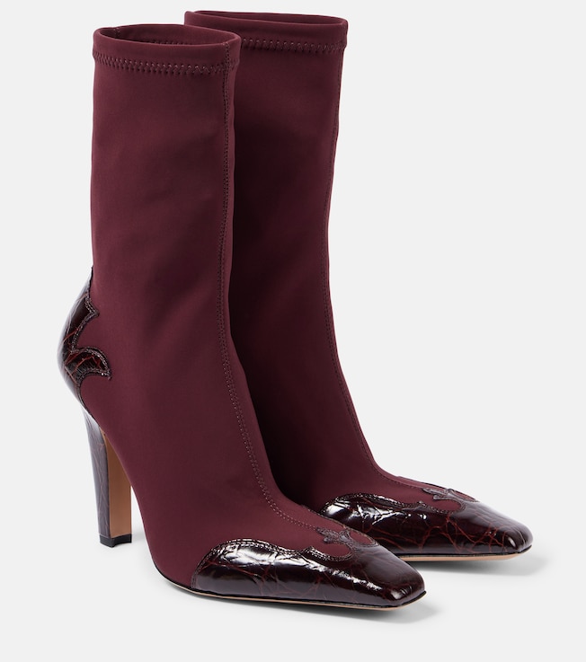 Belle 100 leather-trimmed cowboy boots | Paris Texas