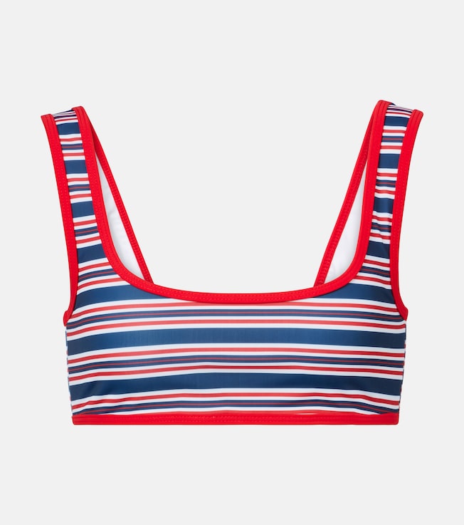 Rounded Edges striped bikini top | Jade Swim