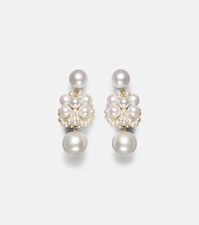 Dora Perle 14kt gold drop earrings with pearls  | Sophie Bille Brahe