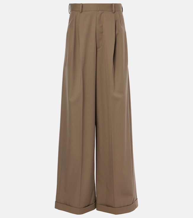 Cotton and silk gabardine wide-leg pants | Loewe