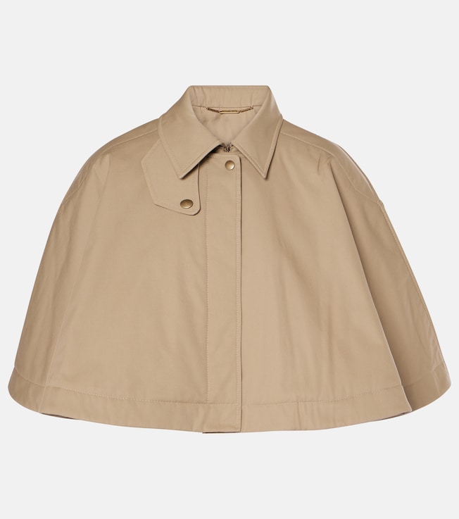 Cropped cotton gabardine cape | Chloé