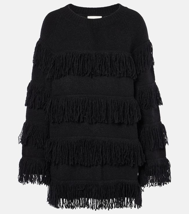 Fringed cashmere-blend sweater | Lisa Yang
