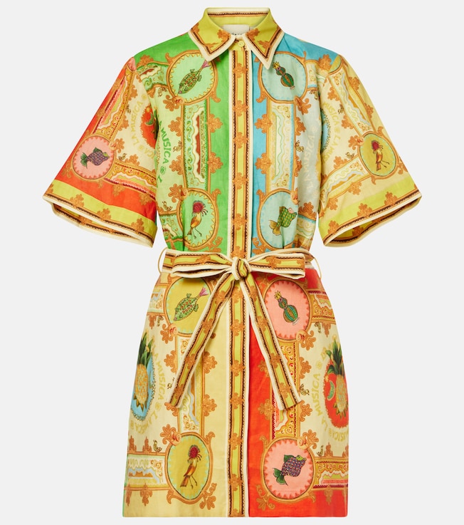 La Musica printed linen shirt dress | Alémais