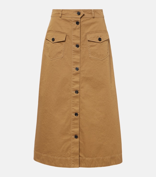 Cotton serge midi skirt | Saint Laurent