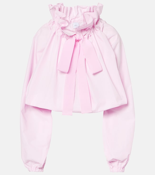 Iconic bow-detail ruffled cotton blouse | Patou