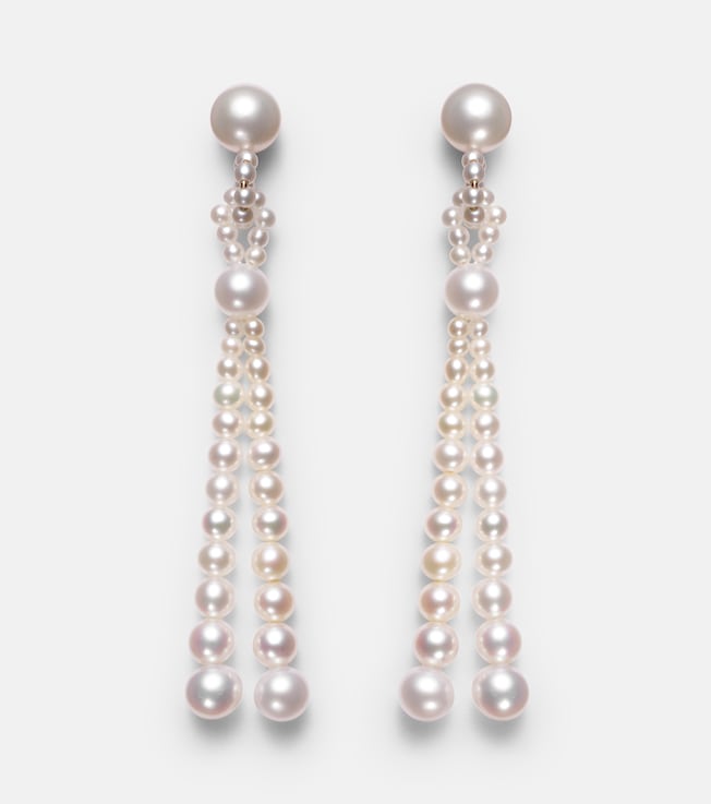Opera 14kt gold earrings with freshwater pearls | Sophie Bille Brahe