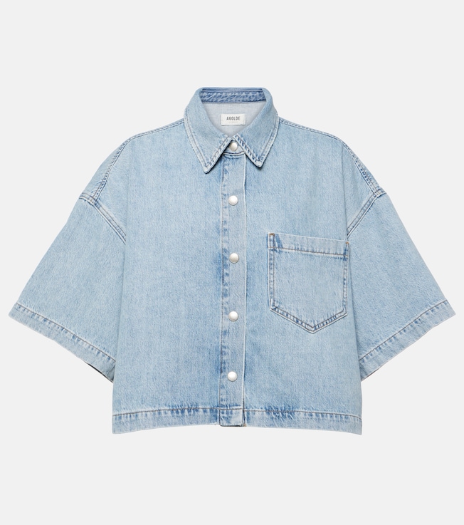 Rona Box cropped denim shirt | Agolde