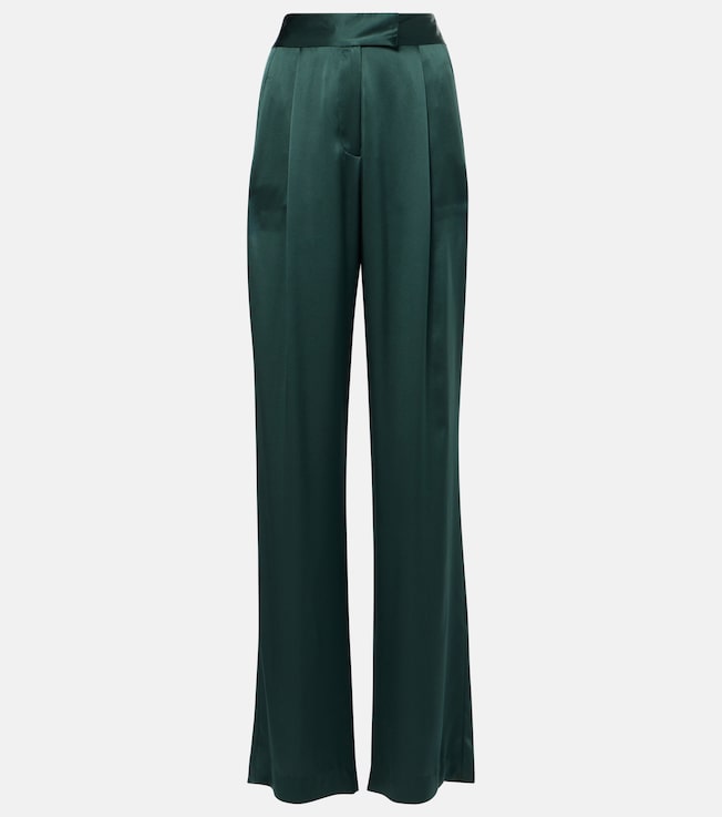 Pleated silk charmeuse wide-leg pants | The Sei