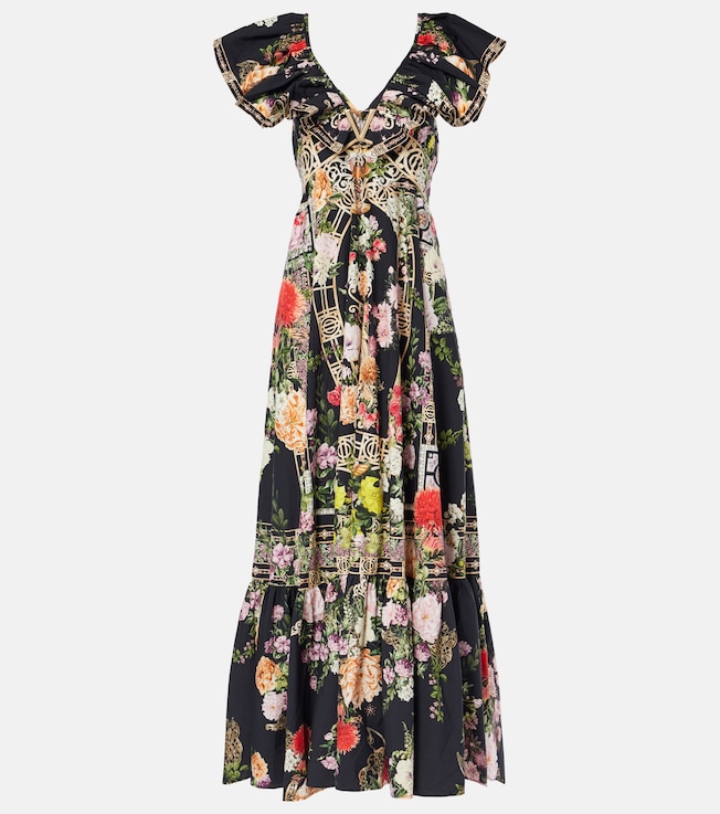 Ruffled floral cotton maxi dress | Camilla