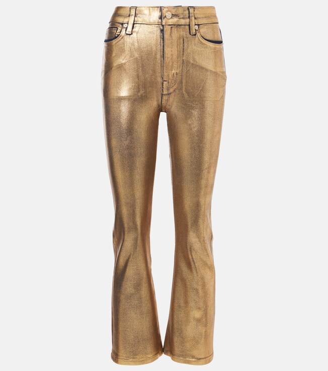 Le Crop Mini metallic bootcut jeans | Frame